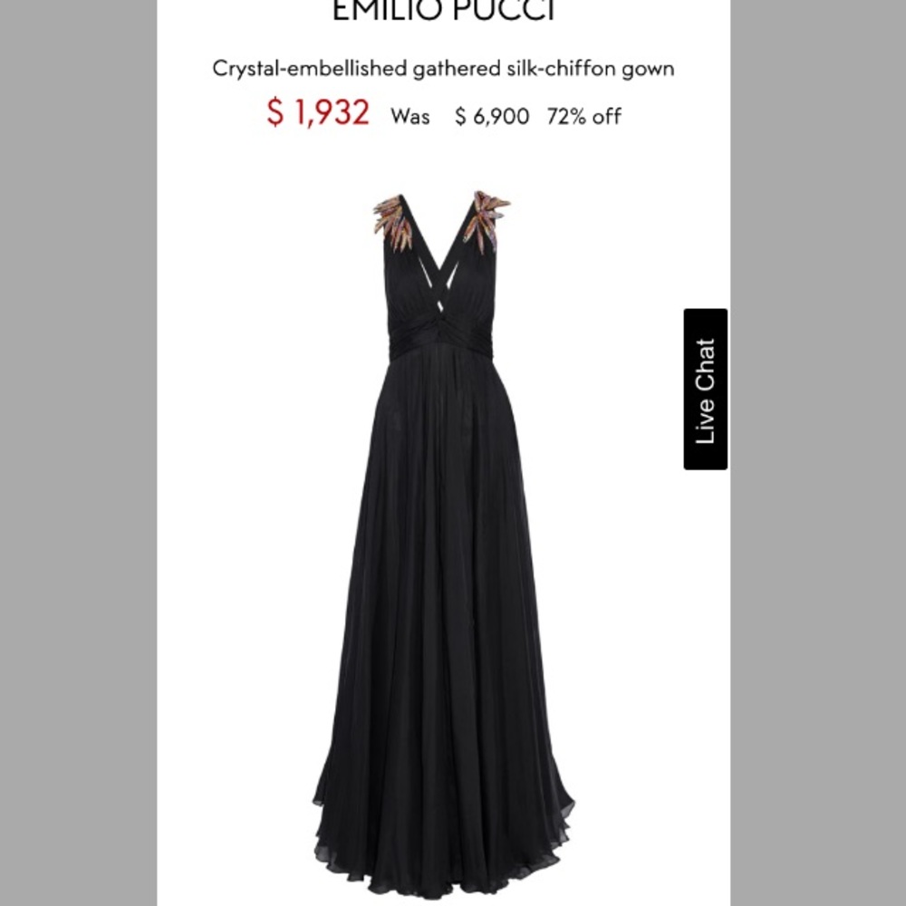 NWT Emilio Pucci Crystals Beaded Chiffon Gown